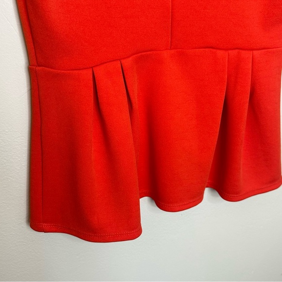 ASOS PEPLUM SHORT SLEEVE TOP IN BURNT RED SIZE 2 - Picture 4 of 6